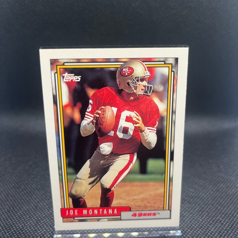 Topps Joe Montana QB Card with Red Accents
